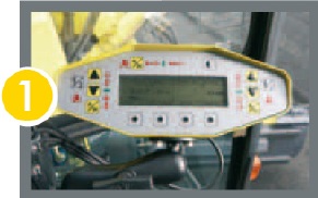 obrázek systému monitorování podélného a příčného sklonu moba grader